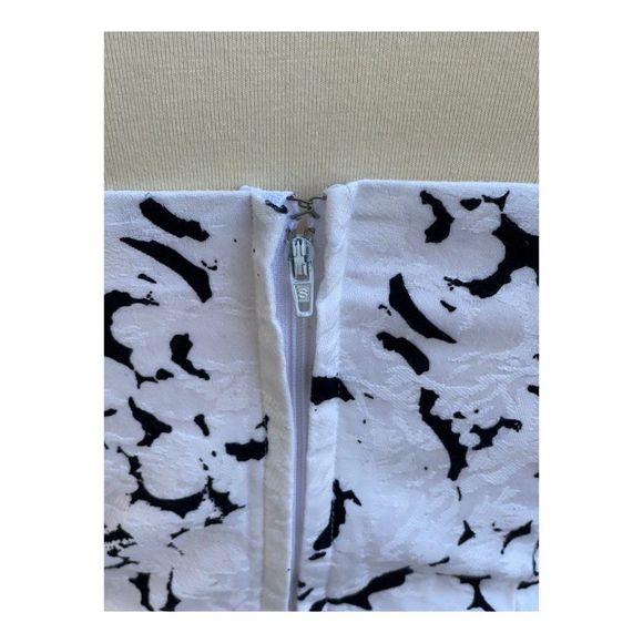 Vintage 1980s Wiggle Dress Set Bolero Black White Abstract New Wave Sz S Cotton - Picture 15 of 16